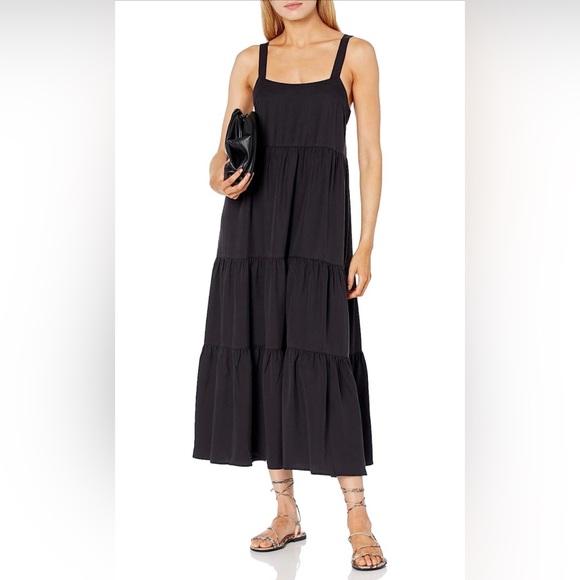 The Drop Dresses & Skirts - The Drop Women's Black Britt Tiered Maxi Tent Dress Medium NEW